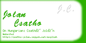 jolan csatho business card